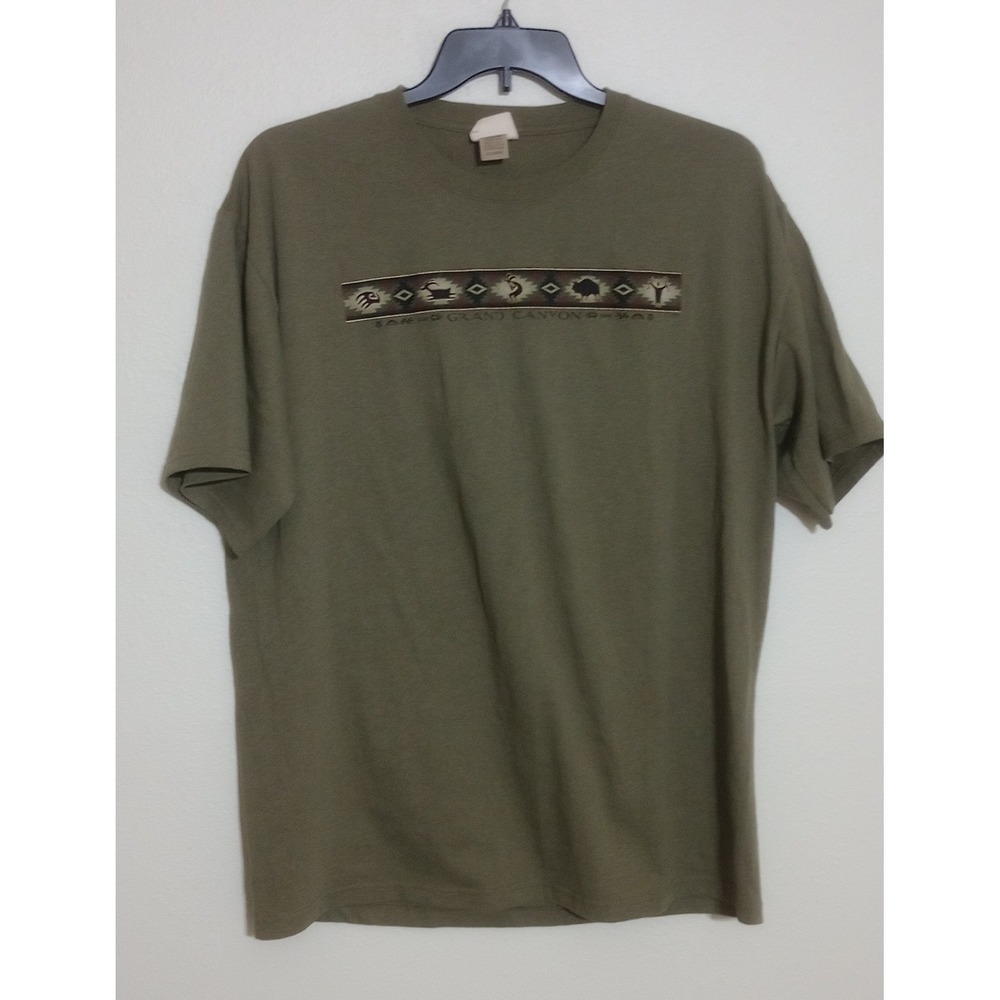 Eco Mountain Grand Canyon Graphic T-Shirt Mens XL Green Recycled Made in USA